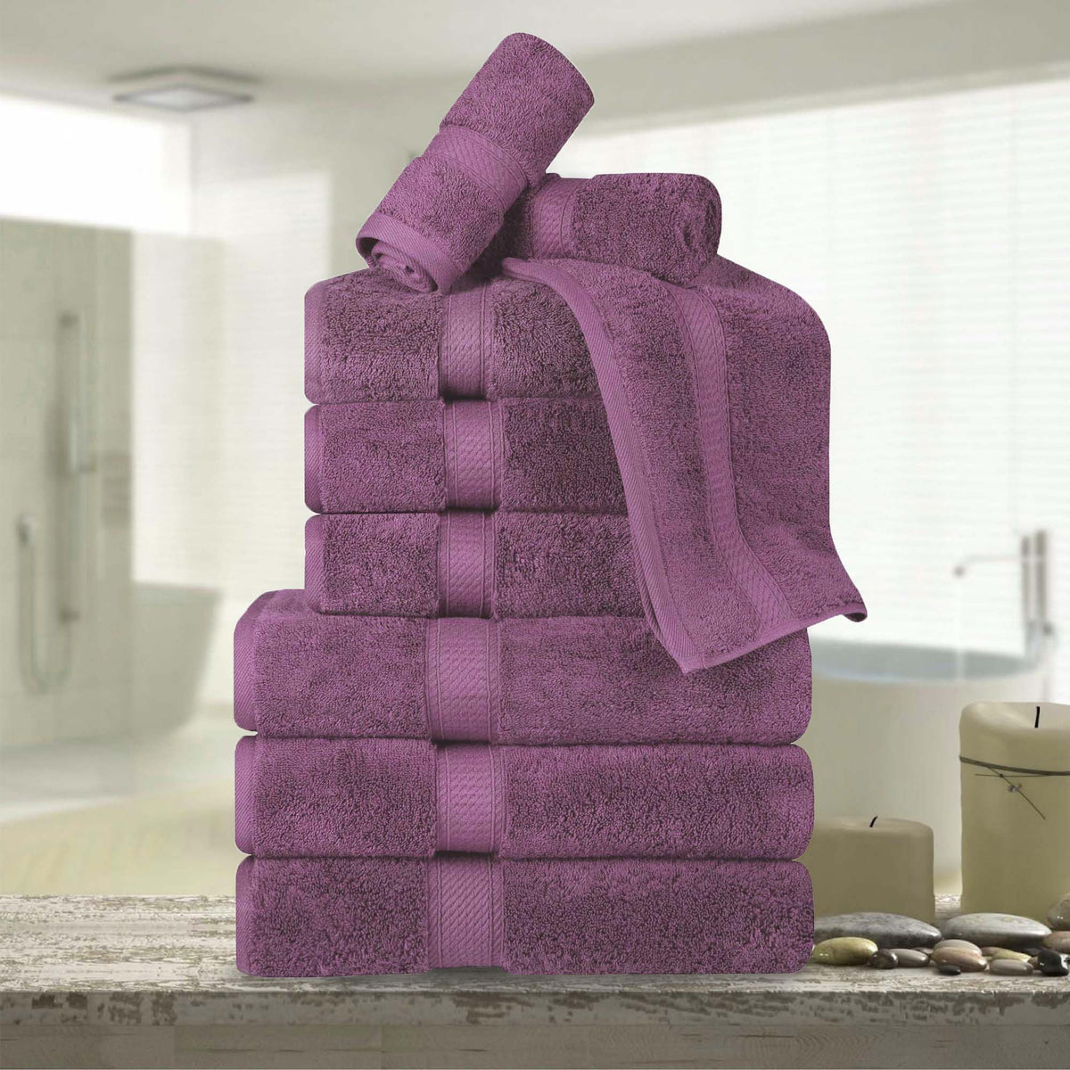 SUPERIOR Egyptian Cotton Plush & Absorbent, Hand Towel Set of 4, Cream