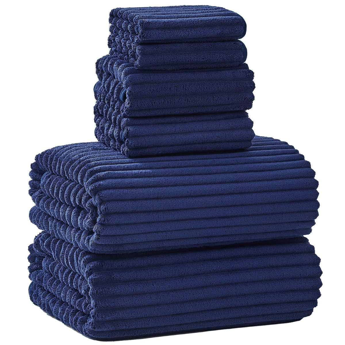 6 PC Bath Towel Set, 40"x80" Oversized Bath Sheets, Olive Green