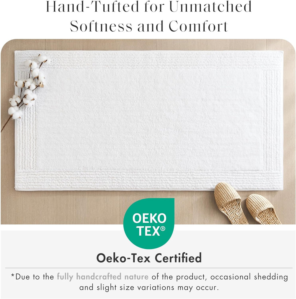 Madison Park Splendor Reversible 100% Cotton Bath Rug, 24 x 36, White