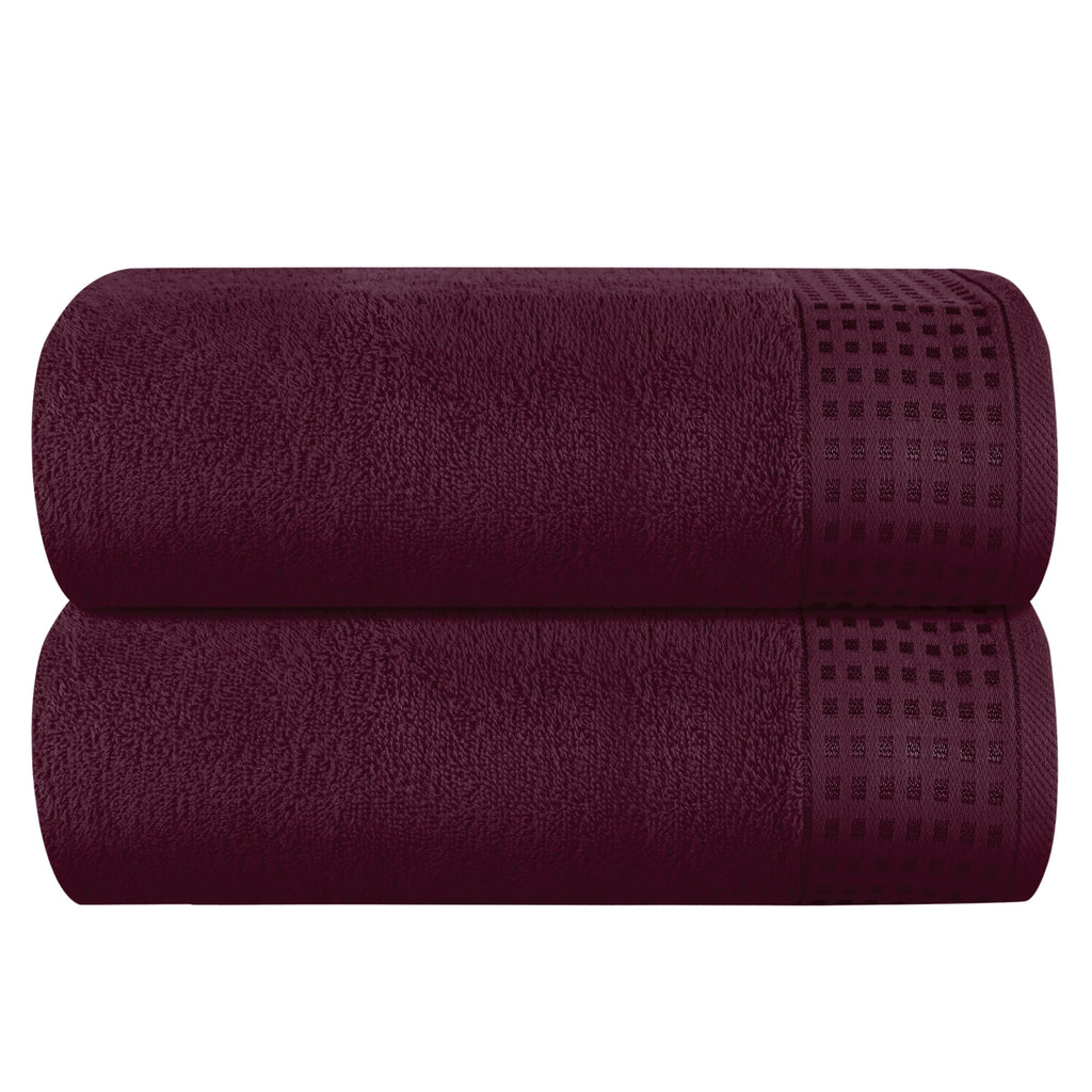 GLAMBURG 100% Cotton 2 Pack Oversized Bath Towel Set 28x55 Inches, Ultra Soft Highly Absorbant Compact Quickdry & Lightweight Large Bath Towels, Ideal for Gym Travel Camp Pool - Black