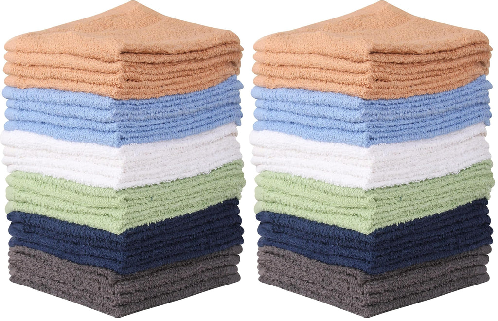 Towel and Linen Mart 100% Cotton 6 Pack Bath Towel Set, Quick Dry, Super Absorbent, Light Weight, Soft, (27 x 54 Pack of 6) Beige, White, Grey, Sky Blue, SAGE Green, Navy