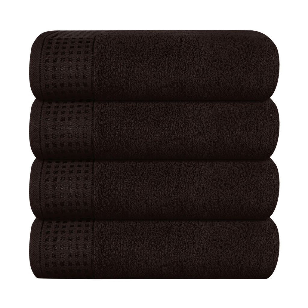 GLAMBURG 100% Cotton 2 Pack Oversized Bath Towel Set 28x55 Inches, Ultra Soft Highly Absorbant Compact Quickdry & Lightweight Large Bath Towels, Ideal for Gym Travel Camp Pool - Black