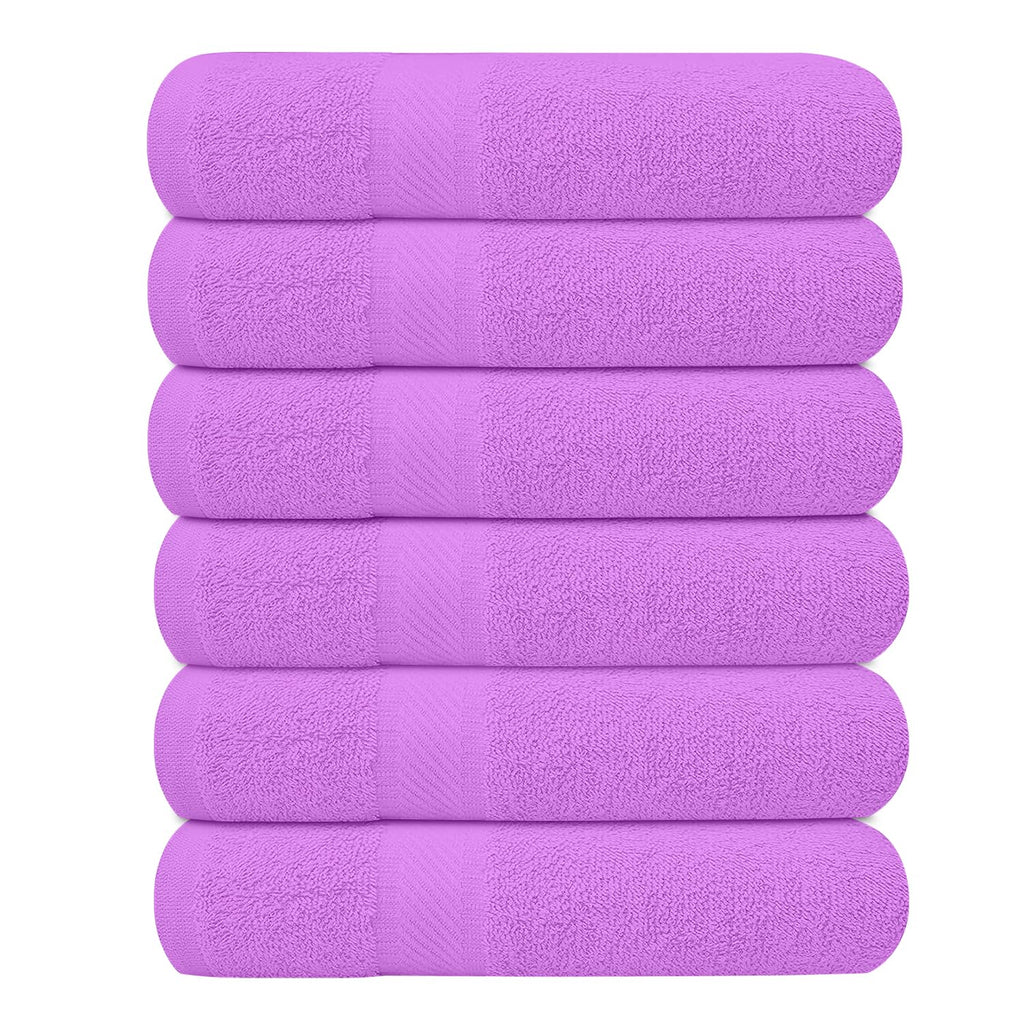 KAHAF COLLECTION 6 Pack Bath Towels Set (27 x 54 Inches) 100% Ring Spun Cotton, Lightweight, Quick Dry, Highly Absorbent Towels Multicolor, (27x54) Inches