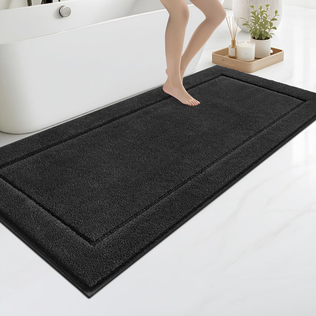 anllugs Bathroom Rugs, Non-Slip Bath Runner Rugs, 30" x 84", Beige