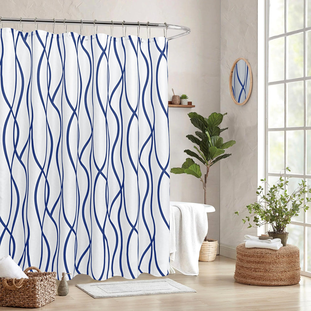 Fabric Modern Shower Curtain-Black and White Shower Curtains for Bathroom