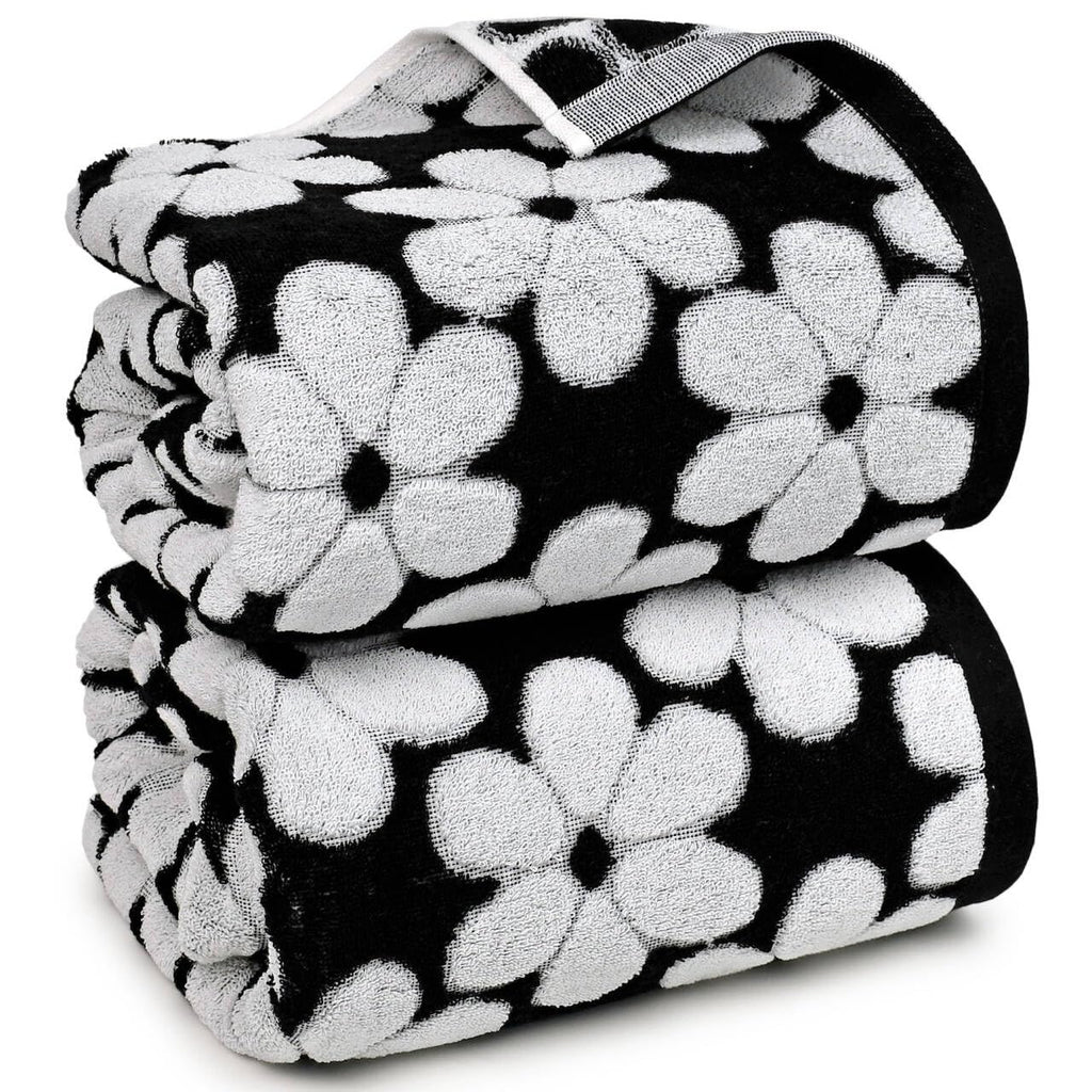 Pink Bath Towels Set of 2, Super Absorbent & Decorative 27.5x55 Inches
