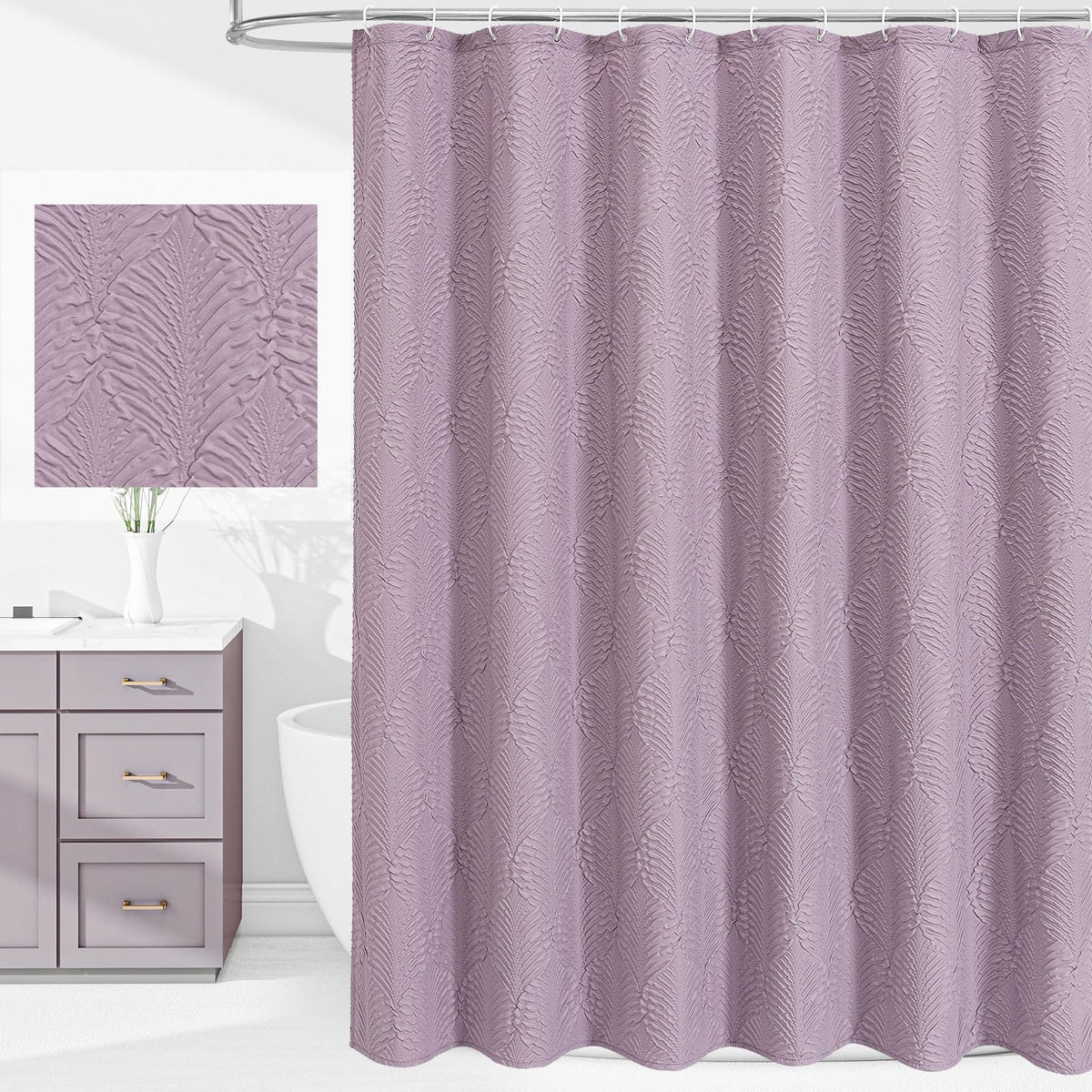 Gibelle Fog Blue Shower Curtain for Bathroom, Farmhouse Bath Curtain 72x72
