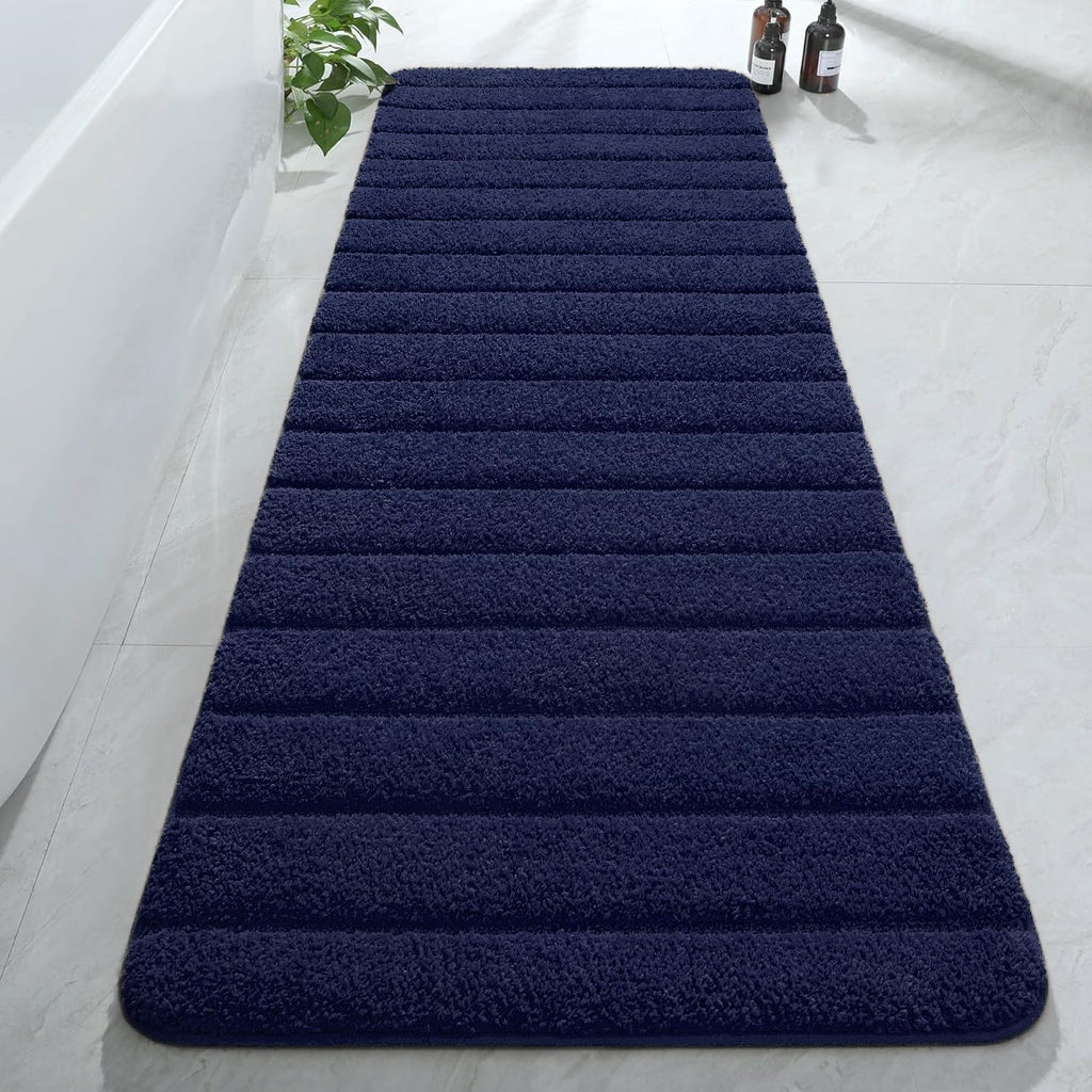 AROGAN Luxury Long Bathroom Runner Rugs 24x60 Inch Bath Rug Non Slip, Black