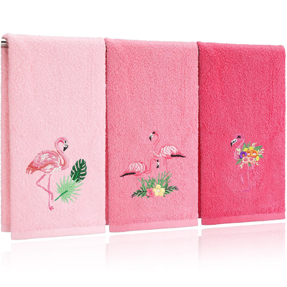 Tingjoo 3 Pcs Eucalyptus Leaves Hand Towels Farmhouse Fingertip Bath Towels