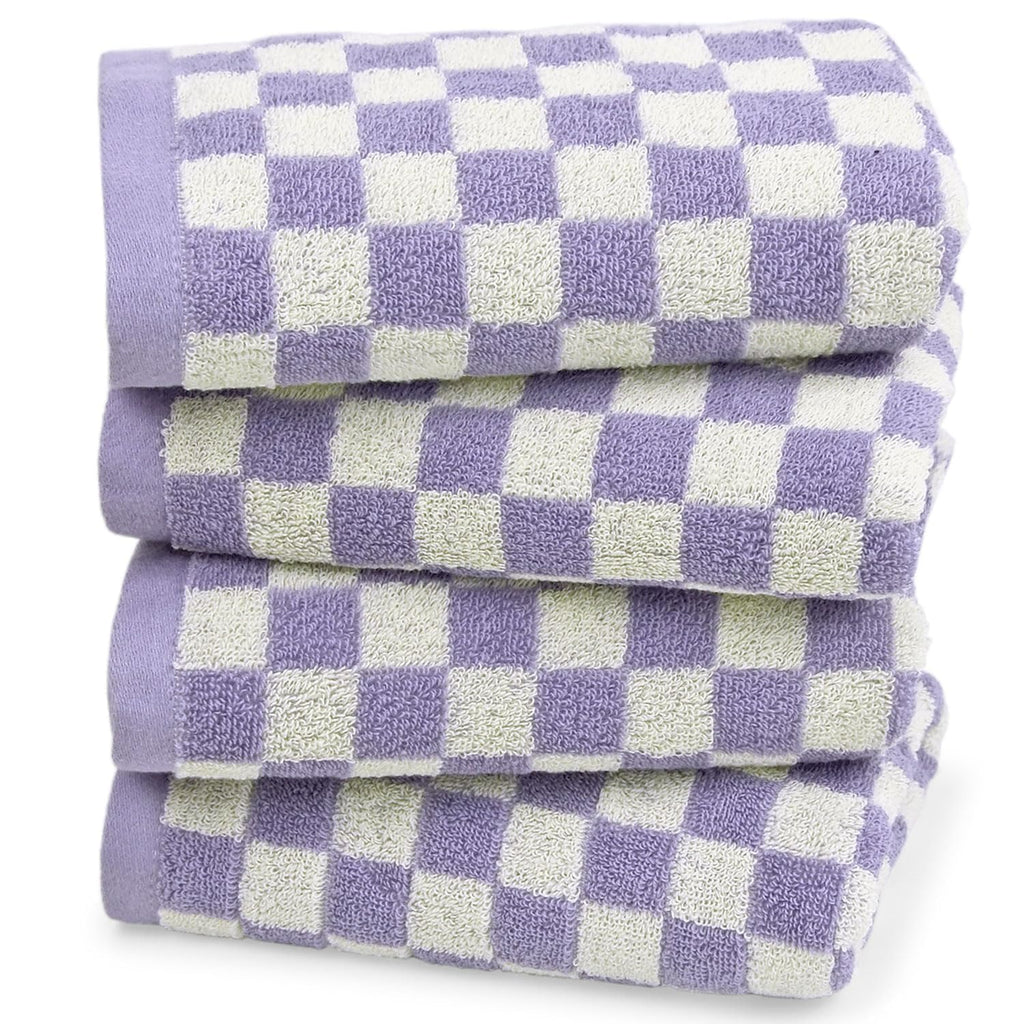 Jacquotha Hand Towels for Bathroom 4 Pack, Checkered Hand Towel Set