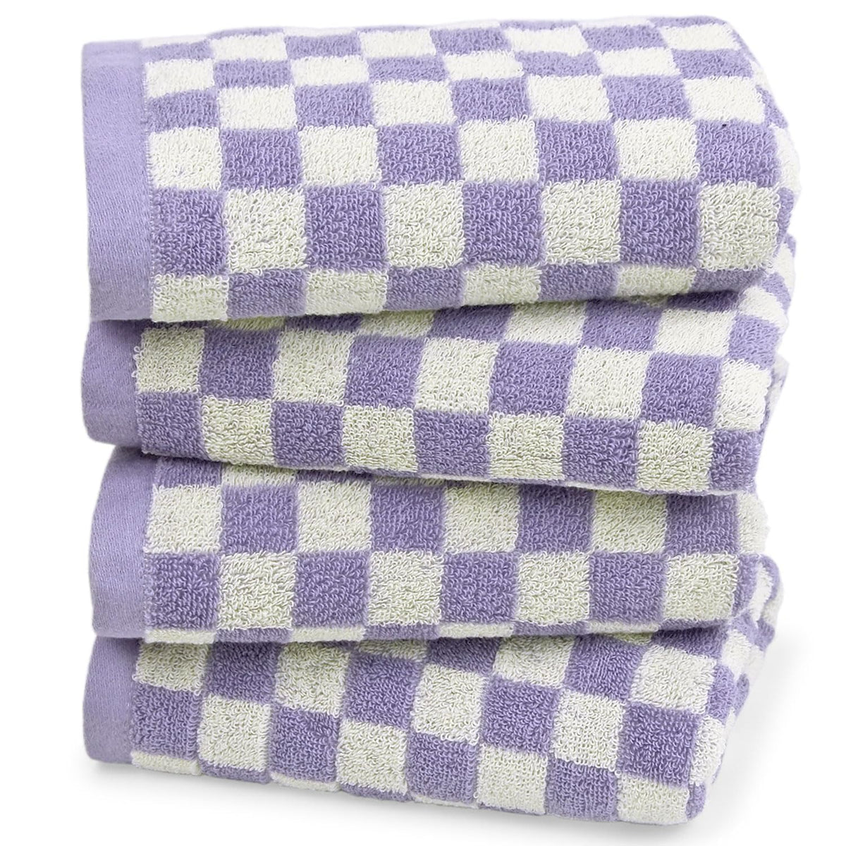 Jacquotha Hand Towels for Bathroom 4 Pack, Checkered Hand Towel Set