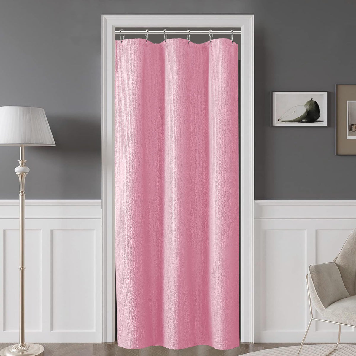 OVZME Berry Cute Shower Curtain, Embossed Textured Fabric Shower Curtain for Bathroom - Soft Cloth & Hotel Spa Luxury, Water Repellent, Machine Washable Shower Curtain, 72X72, Lemon Yellow