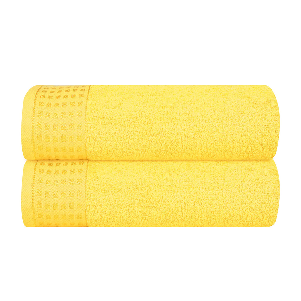 GLAMBURG 100% Cotton 2 Pack Oversized Bath Towel Set 28x55 Inches, Ultra Soft Highly Absorbant Compact Quickdry & Lightweight Large Bath Towels, Ideal for Gym Travel Camp Pool - Black