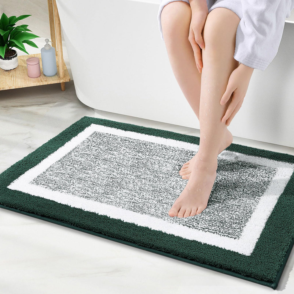 OLANLY Bathroom Rugs 36x24, Soft Absorbent Microfiber Bath Rugs, Grey