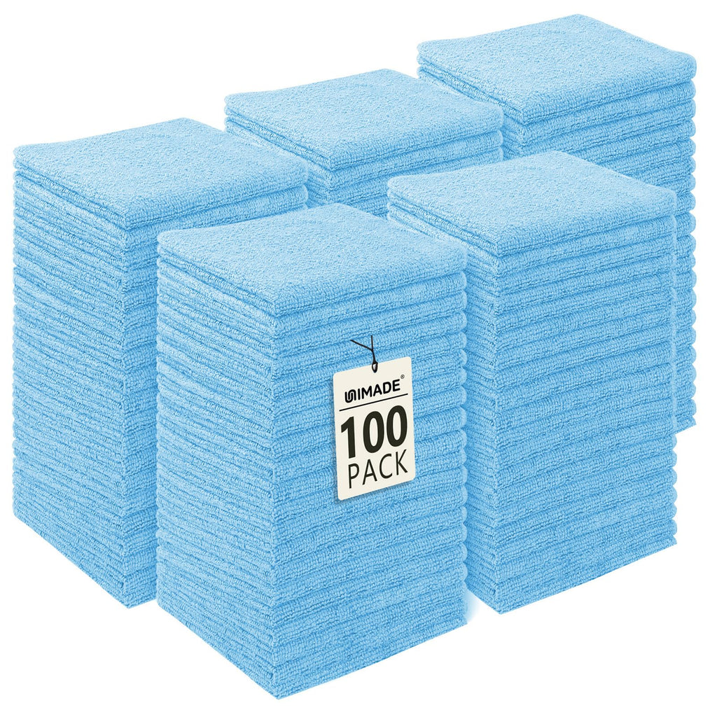 UNIMADE Washcloths Bulk 100 Pack Face Towels (12" x 12"), Highly Soft Wash Cloths and Hand Towels, Fast Drying Multi-Purpose Microfiber Cleansing Cloths for Bathroom, Hotel, Spa, and Salon-Multicolor
