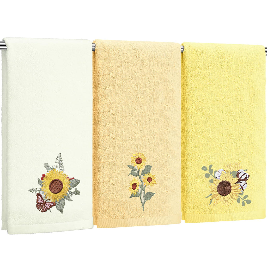 Tingjoo 3 Pcs Eucalyptus Leaves Hand Towels Farmhouse Fingertip Bath Towels
