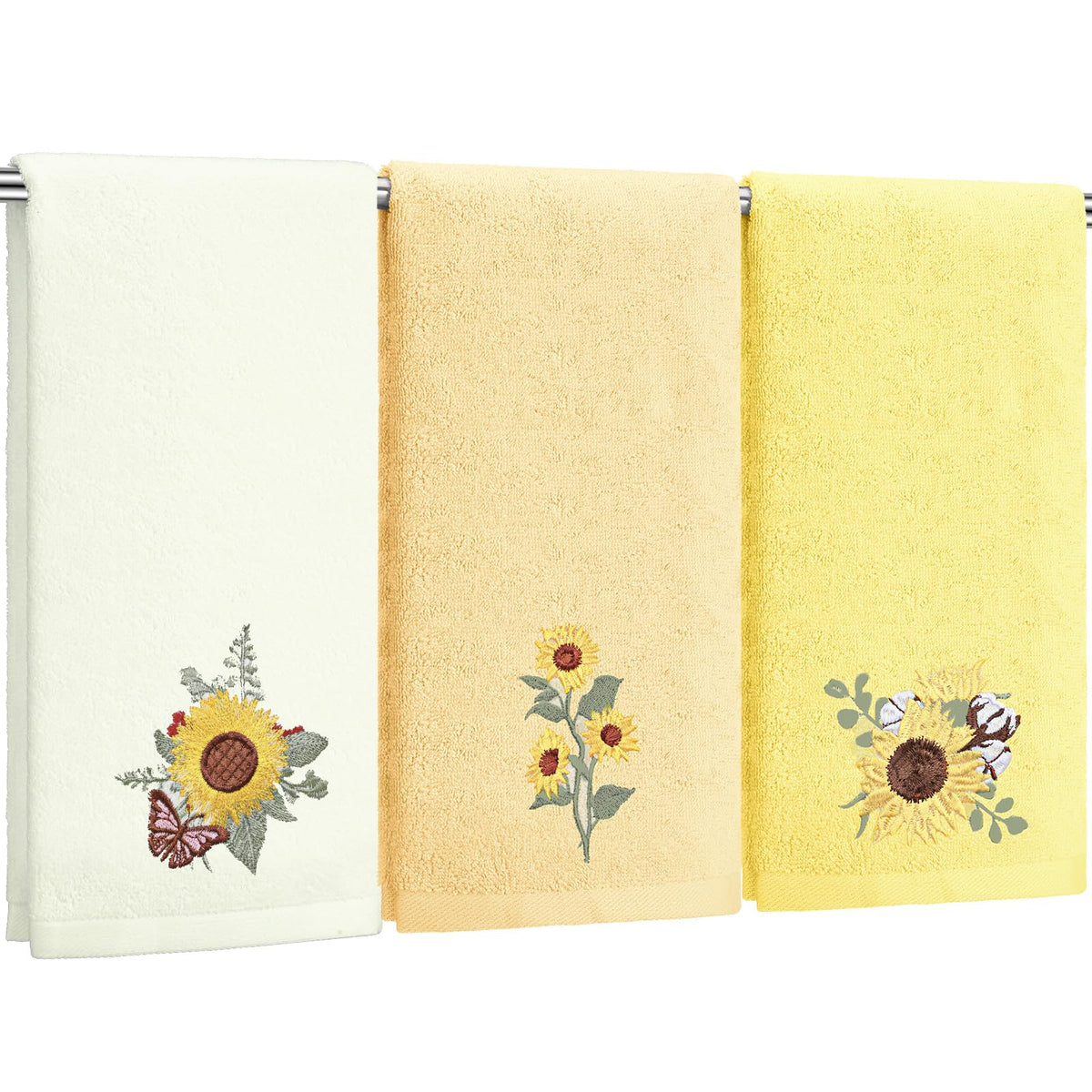 Tingjoo 3 Pcs Eucalyptus Leaves Hand Towels Farmhouse Fingertip Bath Towels