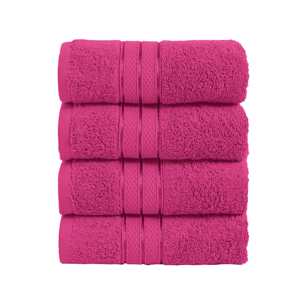 Elegant Comfort Luxury 6-Piece Towel Set, Premium Soft 100% Turkish Cotton, Three Line Popcorn Design 2 Bath Towels, 2 Hand Towels and 2 Washcloths Towel Set-Quick-Drying and Absorbent, Vibrant Orange