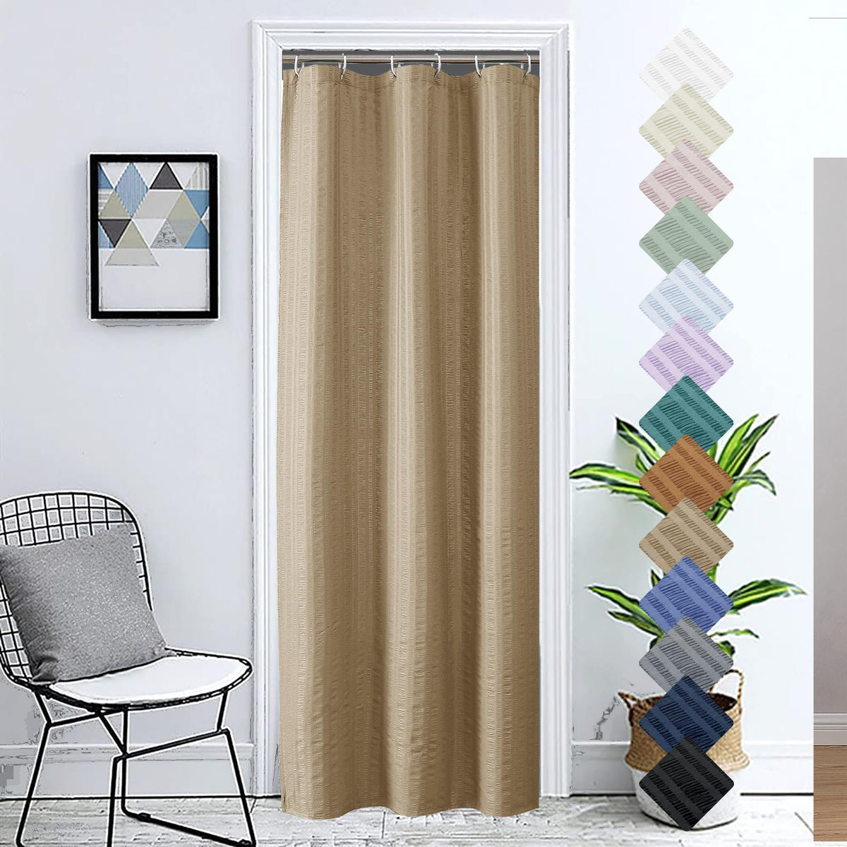Aiyufeng Moga Navy Blue Fabric Shower Curtains for Bathroom - Blue Hotel Spa Polyester Cloth Bath Curtain with 12 Holes, 72x72, Machine Washable, Navy Blue