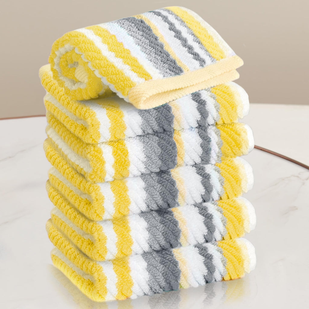 VOOVA & MOVAS Hand Towels, Cotton, Soft, Thick, 16x27 in, Tan Gray Beige
