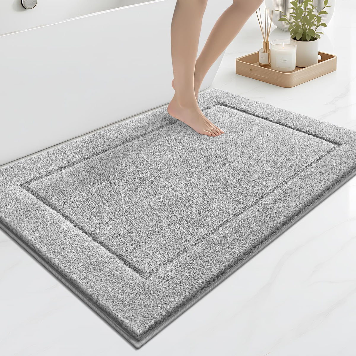 anllugs Bathroom Rugs, Non-Slip Bath Runner Rugs, 30" x 84", Beige