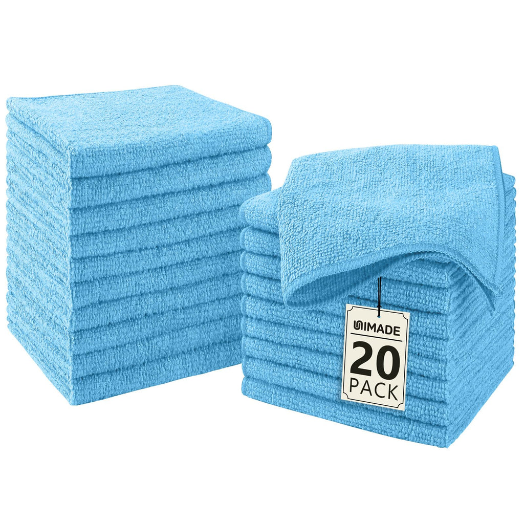 UNIMADE Washcloths Bulk 100 Pack Face Towels (12" x 12"), Highly Soft Wash Cloths and Hand Towels, Fast Drying Multi-Purpose Microfiber Cleansing Cloths for Bathroom, Hotel, Spa, and Salon-Multicolor