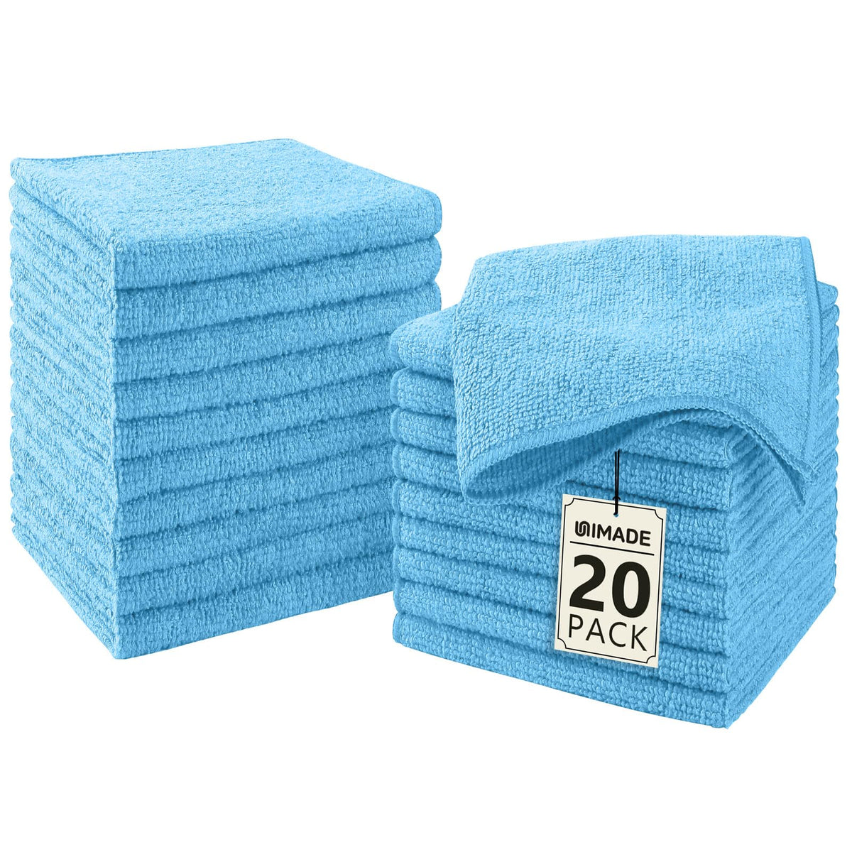 UNIMADE Washcloths Bulk 100 Pack Face Towels (12" x 12"), Highly Soft Wash Cloths and Hand Towels, Fast Drying Multi-Purpose Microfiber Cleansing Cloths for Bathroom, Hotel, Spa, and Salon-Multicolor