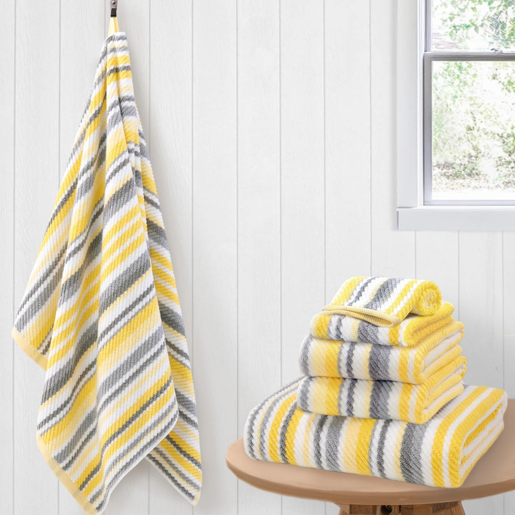 VOOVA & MOVAS Hand Towels, Cotton, Soft, Thick, 16x27 in, Tan Gray Beige