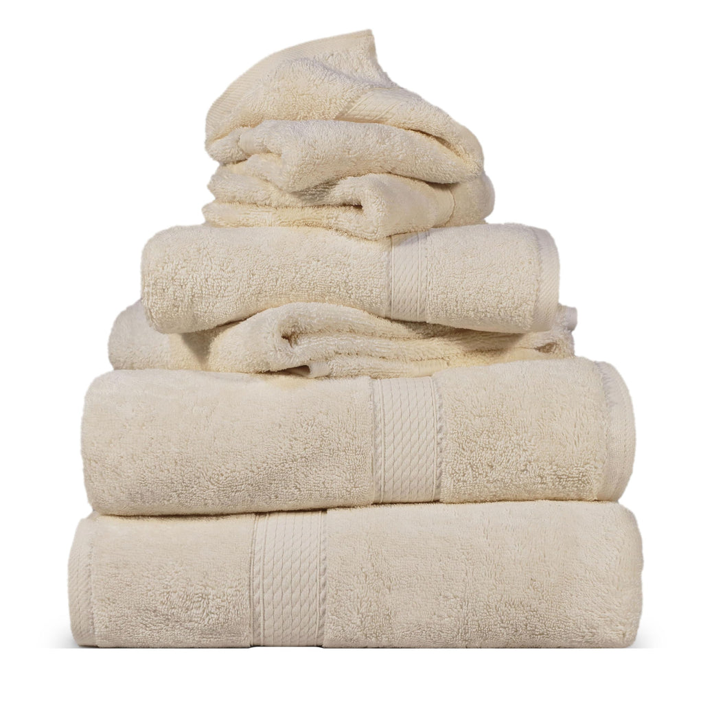 SUPERIOR Egyptian Cotton Plush & Absorbent, Hand Towel Set of 4, Cream