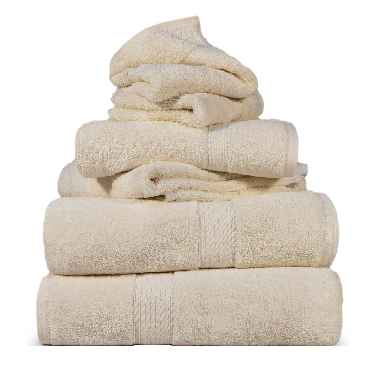 SUPERIOR Egyptian Cotton Plush & Absorbent, Hand Towel Set of 4, Cream