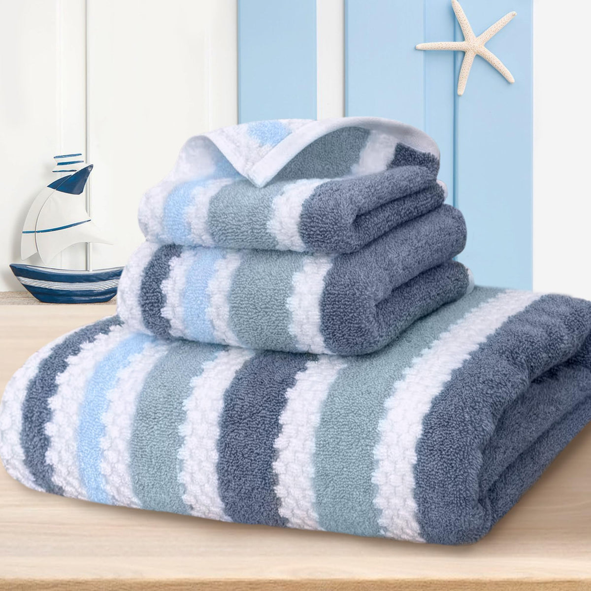 VOOVA & MOVAS Hand Towels for Barthroom, 18x28 in, Soft, Deep Turquoise