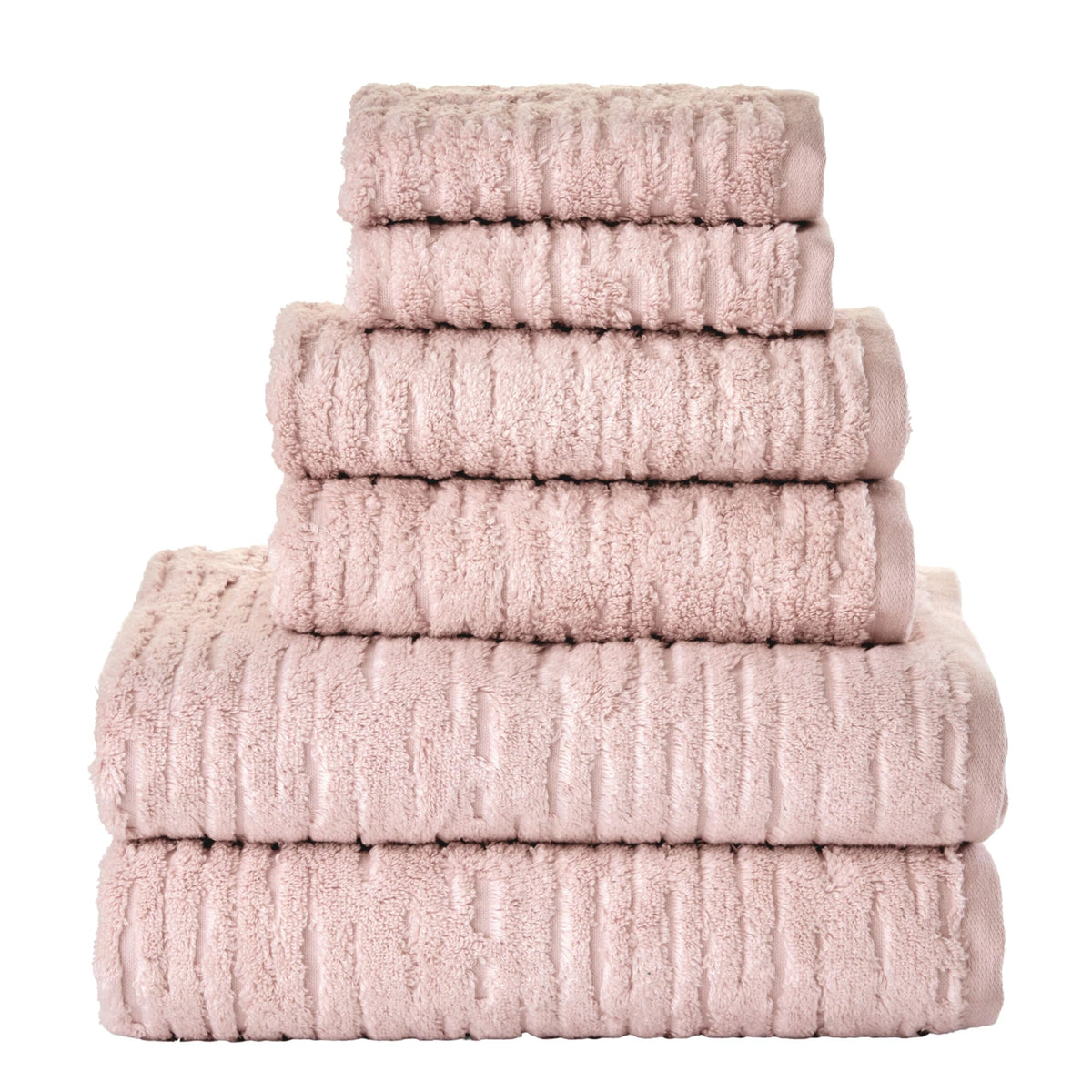 SKL Home CloudSoft Bath Towel Set, 6-Piece, 100% Cotton Luxury, Oatmeal