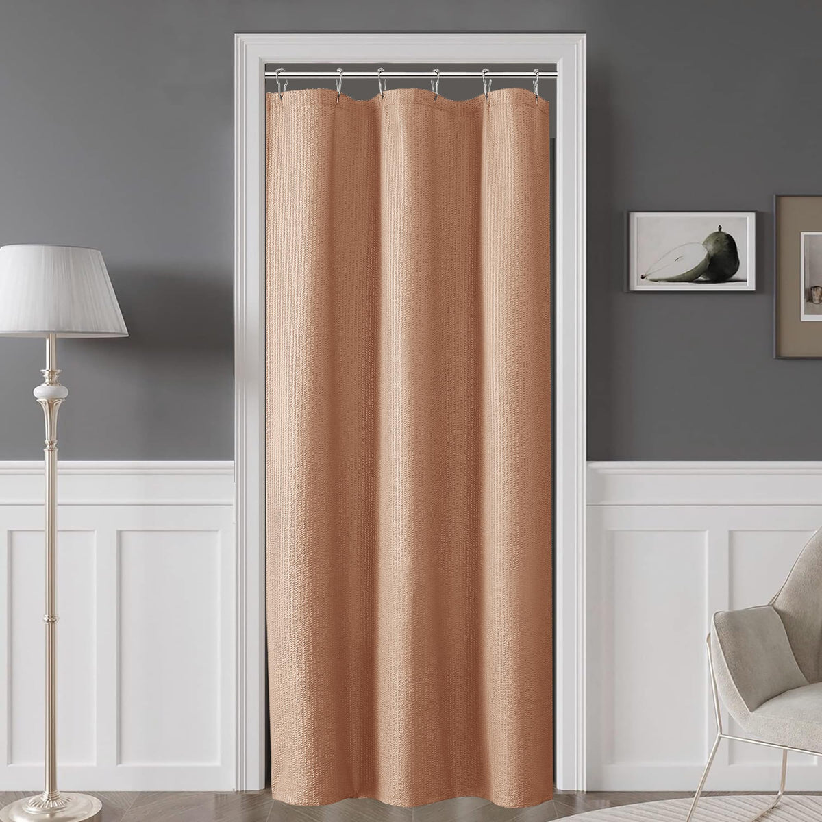 OVZME Berry Cute Shower Curtain, Embossed Textured Fabric Shower Curtain for Bathroom - Soft Cloth & Hotel Spa Luxury, Water Repellent, Machine Washable Shower Curtain, 72X72, Lemon Yellow