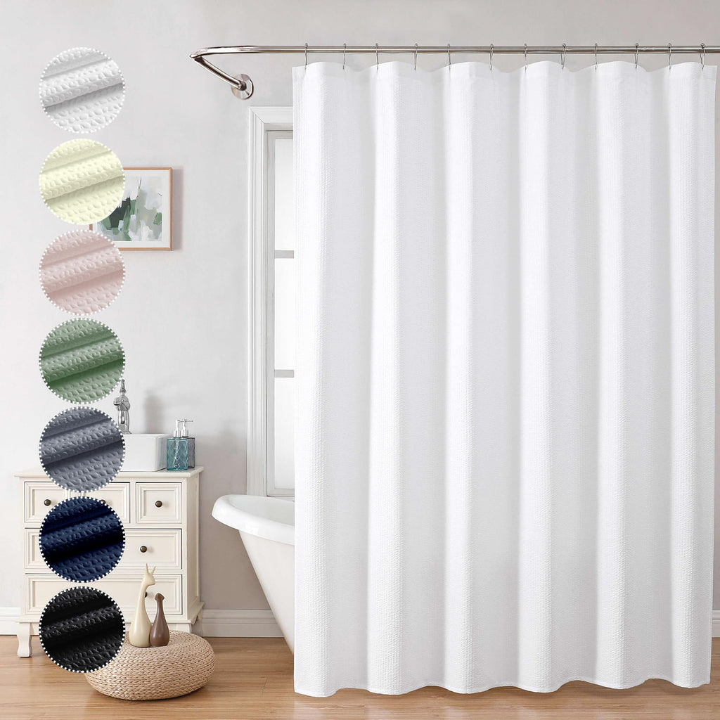 OVZME Berry Cute Shower Curtain, Embossed Textured Fabric Shower Curtain for Bathroom - Soft Cloth & Hotel Spa Luxury, Water Repellent, Machine Washable Shower Curtain, 72X72, Lemon Yellow