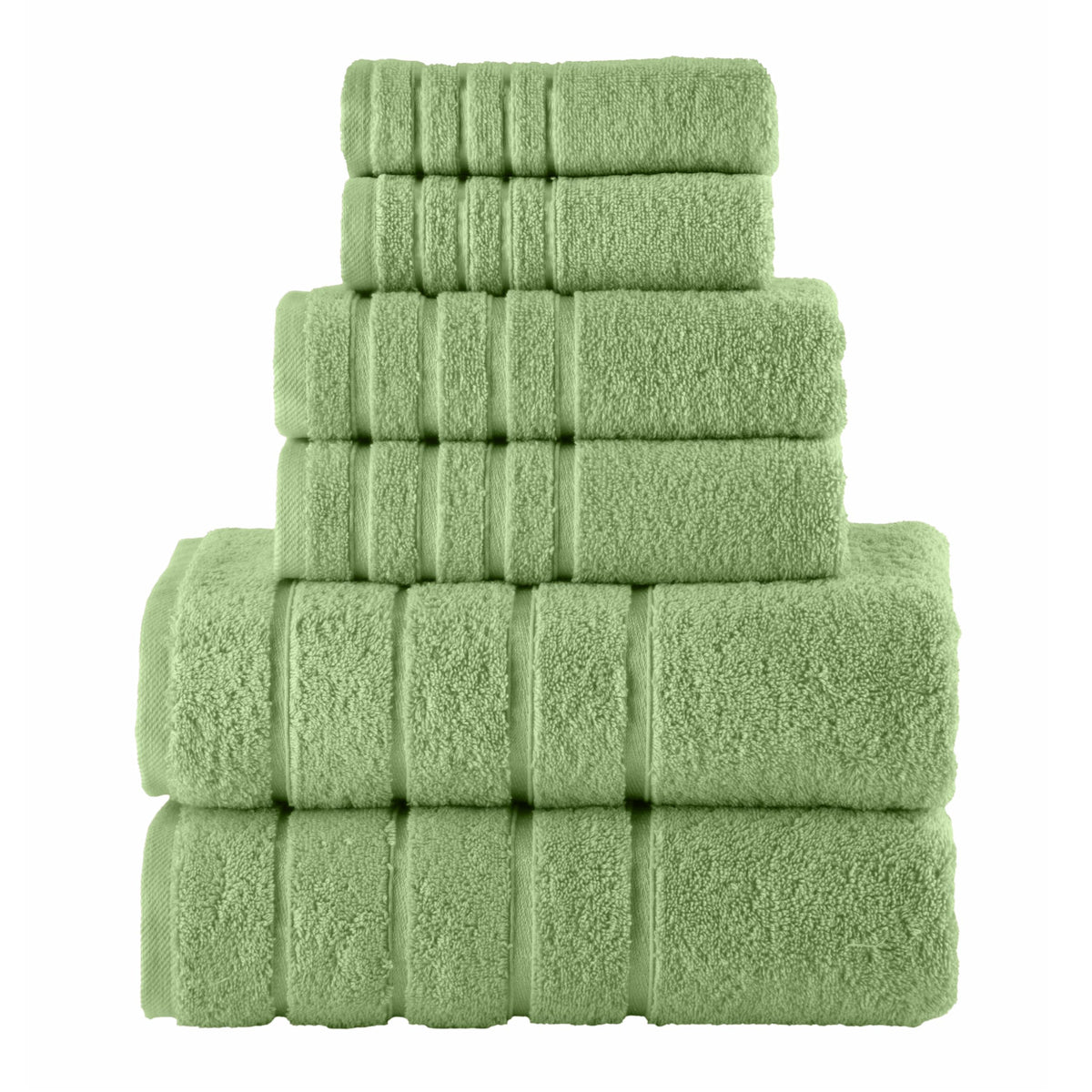 Elegant Comfort 4 Lines Viscose Stripe 6-Piece Premium Towel Set - 100% Turkish Cotton High Absorbent Luxury Bathroom Towels – Includes 2 Washcloths, 2 Hand Towels and 2 Bath Towels Set, Gold