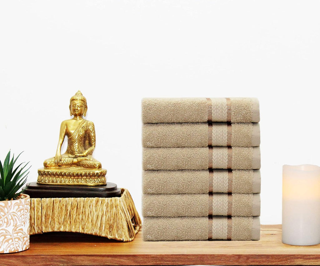 COTTON CRAFT Ultra Soft Hand Towels - 6 Pack 100% Ringspun Cotton Towel Set