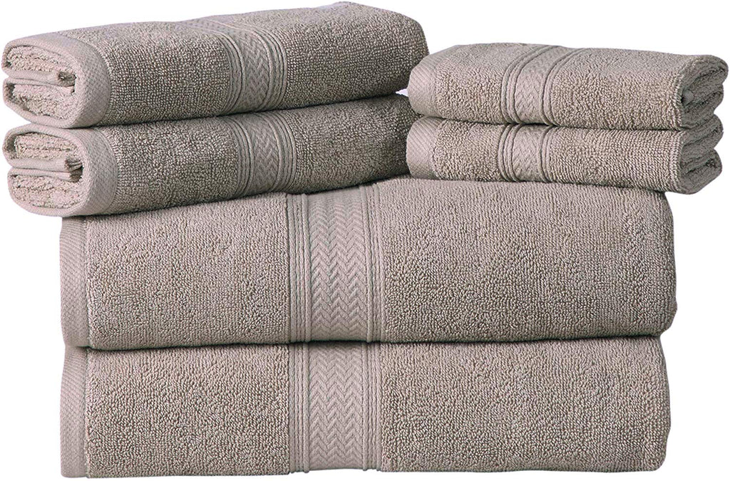 HILLFAIR 100% Cotton 24 Piece Bath Towels Set for Bathroom - Ocean Blue