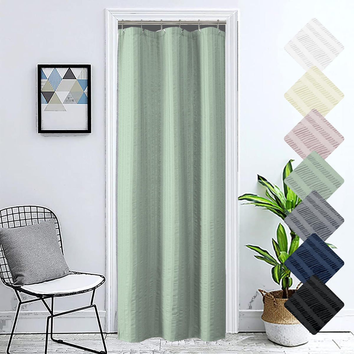 Aiyufeng Moga Navy Blue Fabric Shower Curtains for Bathroom - Blue Hotel Spa Polyester Cloth Bath Curtain with 12 Holes, 72x72, Machine Washable, Navy Blue