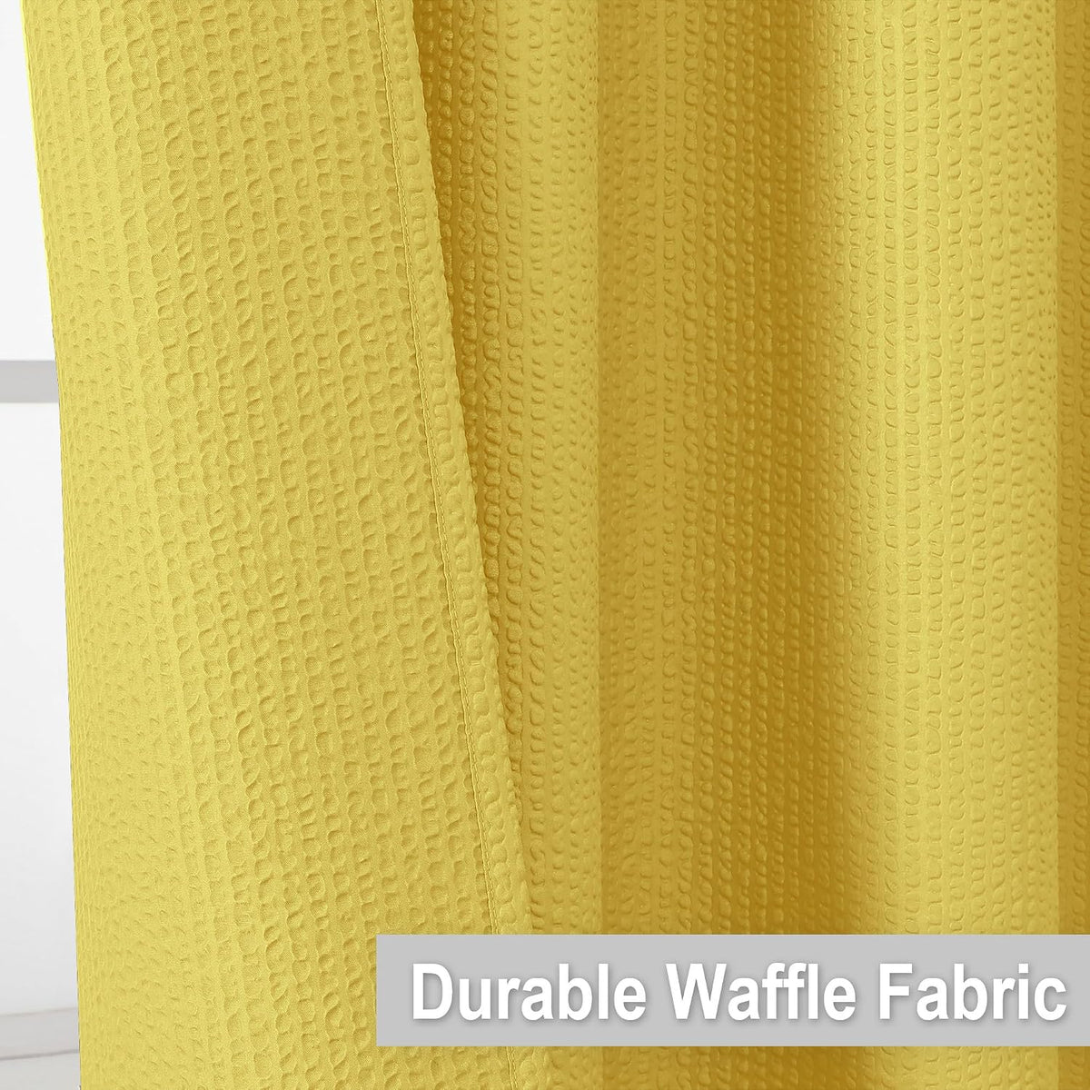 OVZME Berry Cute Shower Curtain, Embossed Textured Fabric Shower Curtain for Bathroom - Soft Cloth & Hotel Spa Luxury, Water Repellent, Machine Washable Shower Curtain, 72X72, Lemon Yellow