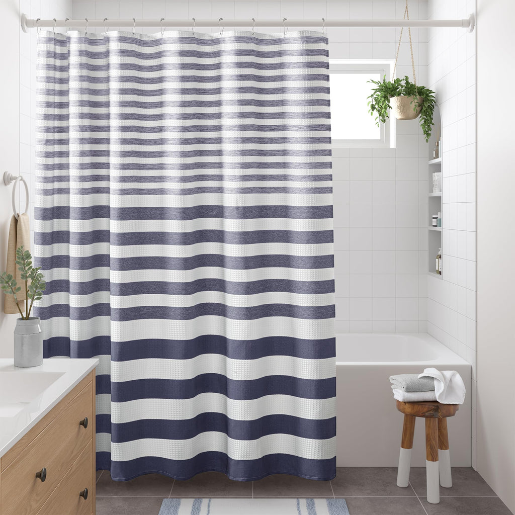 Madison Park Spa Waffle Shower Curtain for Bathroom, 72 x 72, Sage Green
