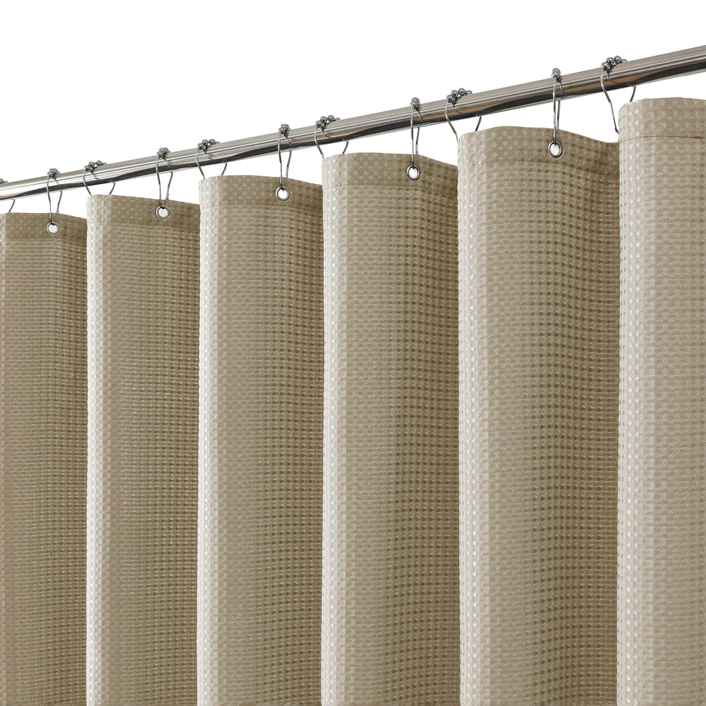 256GSM Grey Waffle Textured Shower Curtain, 72x72 Inch