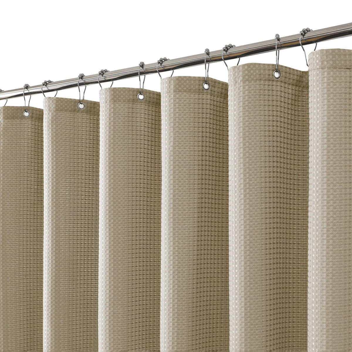 256GSM Grey Waffle Textured Shower Curtain, 72x72 Inch