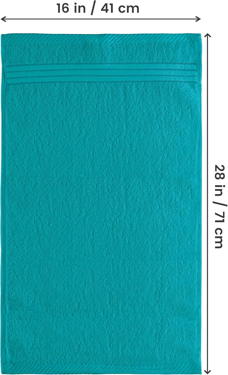 Utopia Towels 6 Piece Hand Towels Set, 16x28 in, 100% Cotton, Turquoise