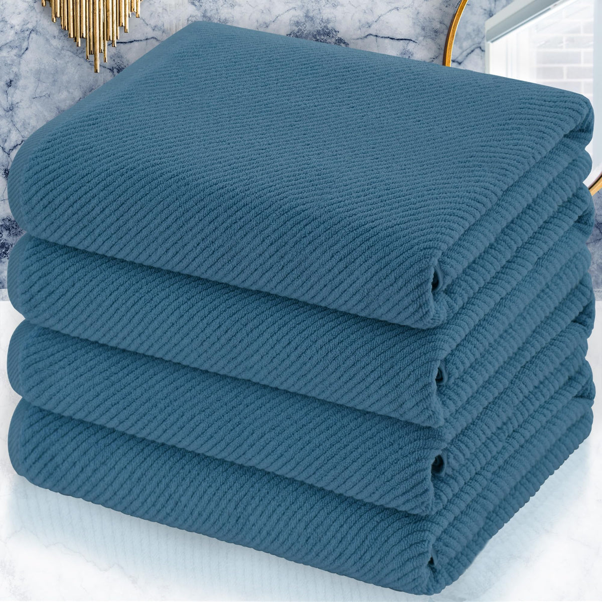 VOOVA & MOVAS Hand Towels for Barthroom, 18x28 in, Soft, Deep Turquoise