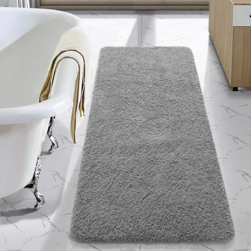 LOCHAS Bathroom Rug Runner 24x60 Inch, Bath Rugs Non Slip, Grey