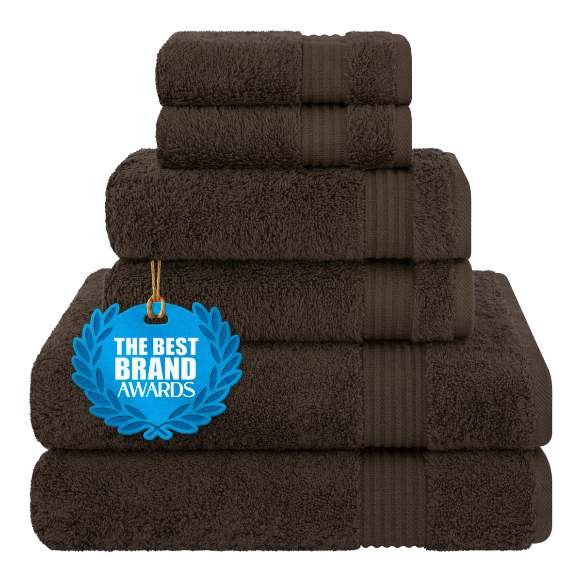 Cotton Paradise 100% Cotton Turkish Towel Set, Soft Absorbent Quick Dry, 6 Piece Towel Set, Navy Blue