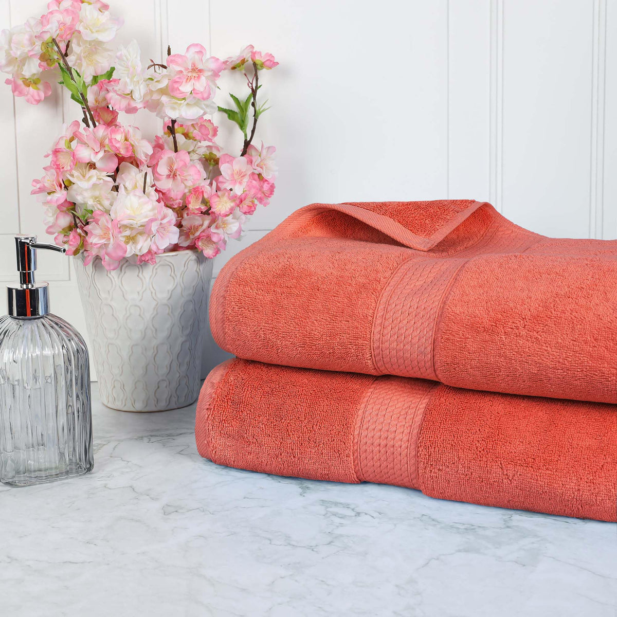 SUPERIOR Egyptian Cotton Plush & Absorbent, Hand Towel Set of 4, Cream