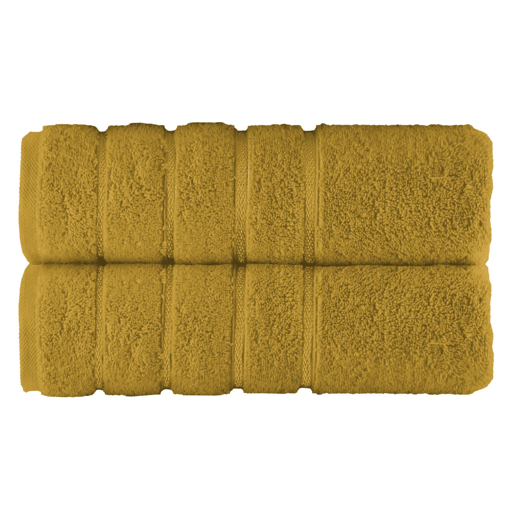 Elegant Comfort 4 Lines Viscose Stripe 6-Piece Premium Towel Set - 100% Turkish Cotton High Absorbent Luxury Bathroom Towels – Includes 2 Washcloths, 2 Hand Towels and 2 Bath Towels Set, Gold