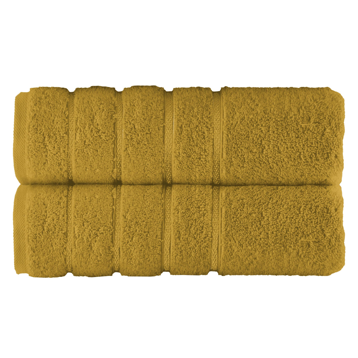 Elegant Comfort 4 Lines Viscose Stripe 6-Piece Premium Towel Set - 100% Turkish Cotton High Absorbent Luxury Bathroom Towels – Includes 2 Washcloths, 2 Hand Towels and 2 Bath Towels Set, Gold
