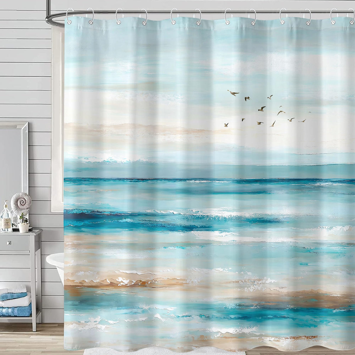 Accnicc Funny Octopus Shower Curtain Cute Boho Coastal Matisse Shower Curtains for Bathroom Green Tropical Plants Pink Decorative Unique Waterproof Fabric Bath Curtain Decor 72 X 72 Inches